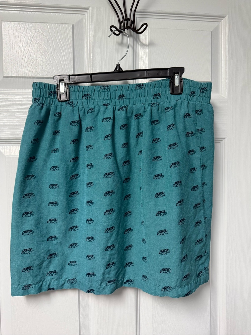 LOFT Teal Casual Elastic-Waist Skirt